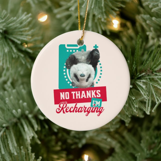 Introvert Burnout Panda Social Battery Design Ceramic Tree Decoration (Tree)