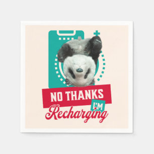 Introvert Burnout Panda Social Battery Design Napkin