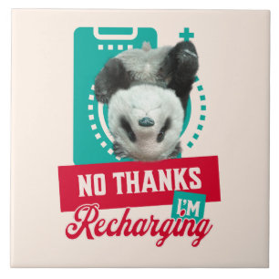 Introvert Burnout Panda Social Battery Design Tile
