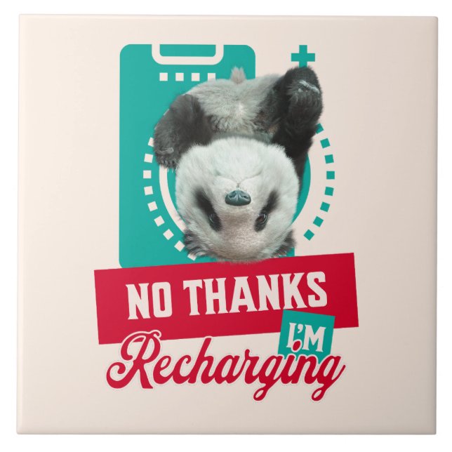 Introvert Burnout Panda Social Battery Design Tile (Front)