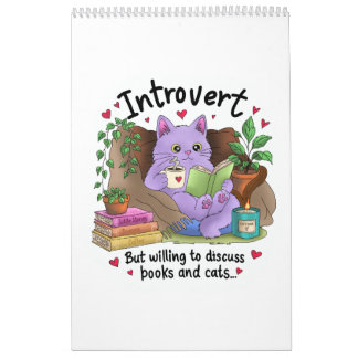 Introvert But Willing to Discuss Books and Cats Calendar