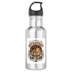 Introvert Cat Club Cat Introvert Anti Social Vinta 532 Ml Water Bottle