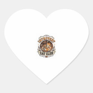 Introvert Cat Club Cat Introvert Anti Social Vinta Heart Sticker