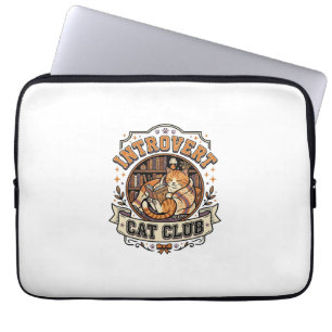 Introvert Cat Club Cat Introvert Anti Social Vinta Laptop Sleeve