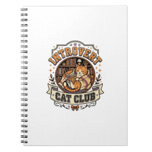 Introvert Cat Club Cat Introvert Anti Social Vinta Notebook