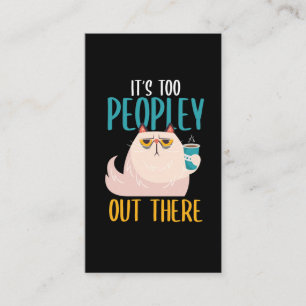 Introvert Cat Funny introverted Coffee drinker Business Card