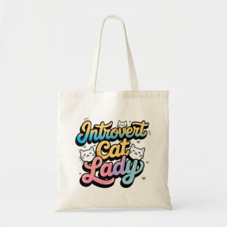 Introvert Cat Lady Tote Bag