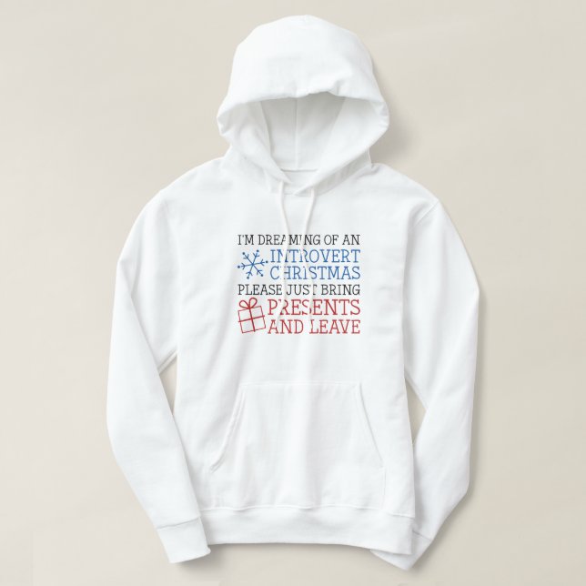Introvert Christmas Hoodie (Design Front)