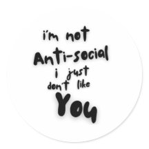 introvert club anti social sticker