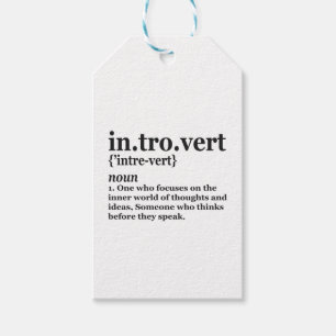 Introvert Definition Anti Social Alone Quiet Gift Tags