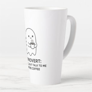 Introvert Ghost Don't Talk Before Coffee Latte Mug