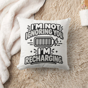 Introvert Humour I'm Not Ignoring You Recharging Cushion