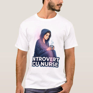 Introvert ICU Nurse Aesthetic Coffee Gift T-Shirt