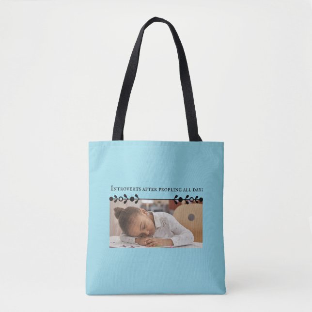 Introvert Meme Shoulder Tote Bag (Front)