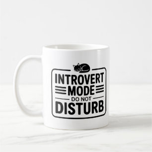 Introvert Mode Don't Disturb Minimalist Typography Coffee Mug