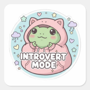 Introvert Mode Frog Sticker Cute Hoodie Frog Shy K