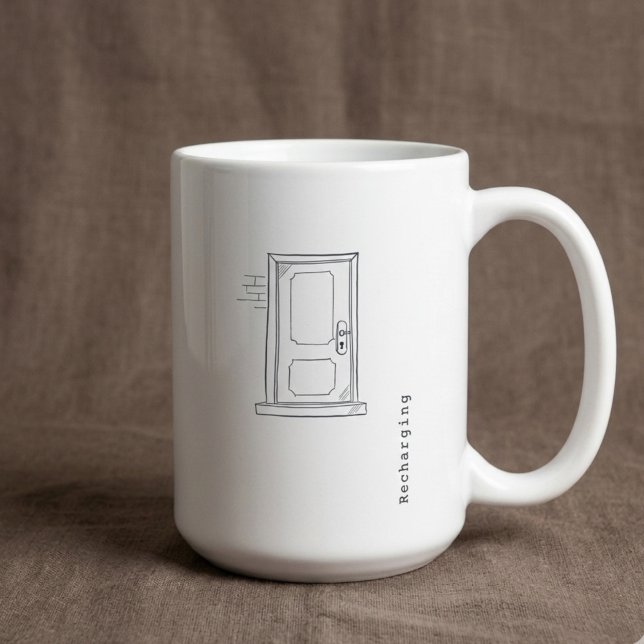 Introvert Morning Minimalist Line Art Mug Gift (Creator Uploaded)