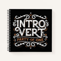 Introvert (Party of One) College-ruled Sq Notebook