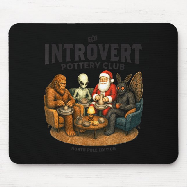 Introvert Pottery Club Funny Christmas Potter Gift Mouse Mat (Front)