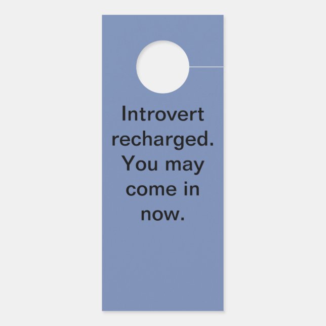 Introvert recharge door hanger (Back)
