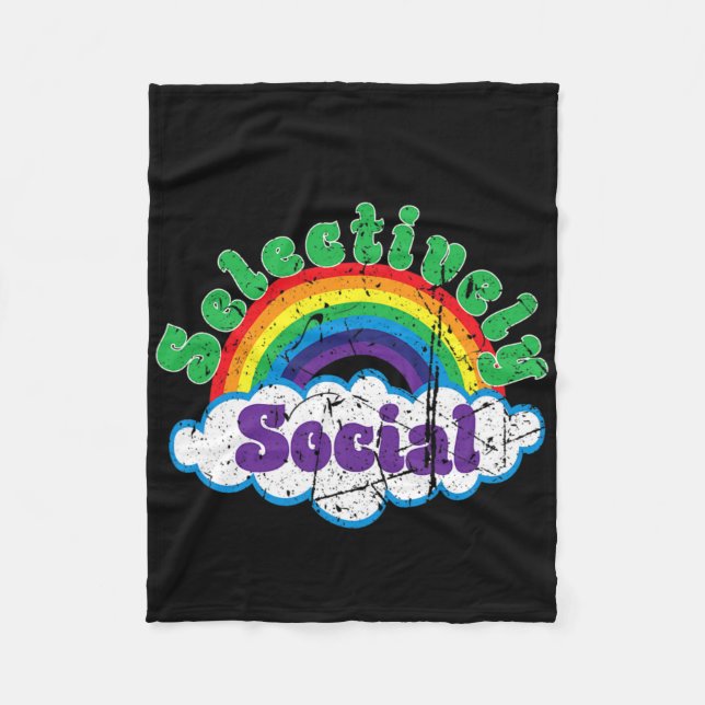 Introvert Selective Social Mental Health Awareness Fleece Blanket (Front)