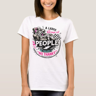 Introvert Skeleton Relaxing With Coffee No Thanks T-Shirt