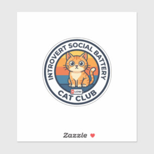 Introvert Social Battery Cat Cute Kitty Design - I