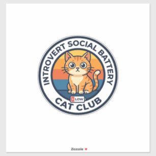 Introvert Social Battery Cat Cute Kitty Design - I