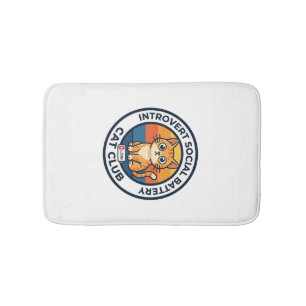 Introvert Social Battery Cat Cute Kitty Design - I Bath Mat