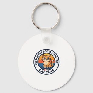 Introvert Social Battery Cat Cute Kitty Design - I Key Ring