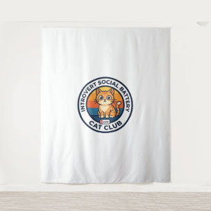 Introvert Social Battery Cat Cute Kitty Design - I Tapestry