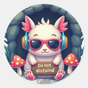Introvert Social Battery Empty Noise Cancelling He Classic Round Sticker
