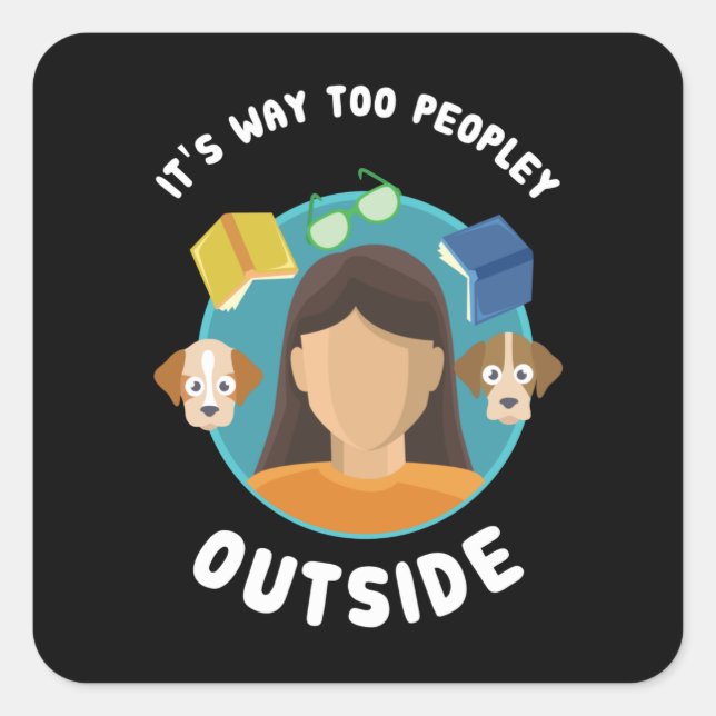 Introvert Square Sticker (Front)