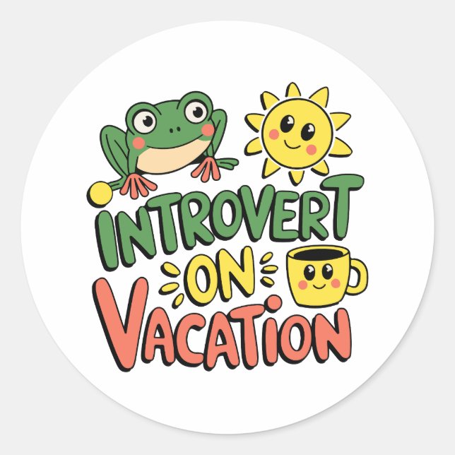 Introvert Sunshine Break Classic Round Sticker (Front)