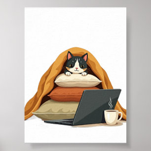 Introvert Survival Mode Cat Sticker - Sorry I'm La Poster