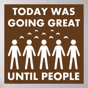 Introvert Until People Funny Poster Sign