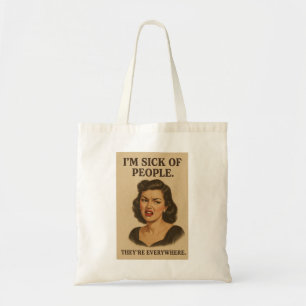 Introvert vintage illustration  tote bag