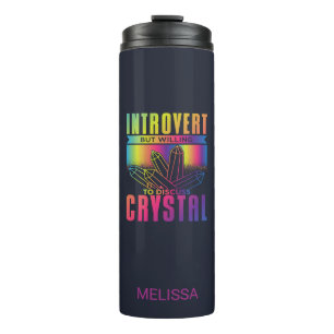 Introvert Willing to Discuss Crystal Personalise Thermal Tumbler