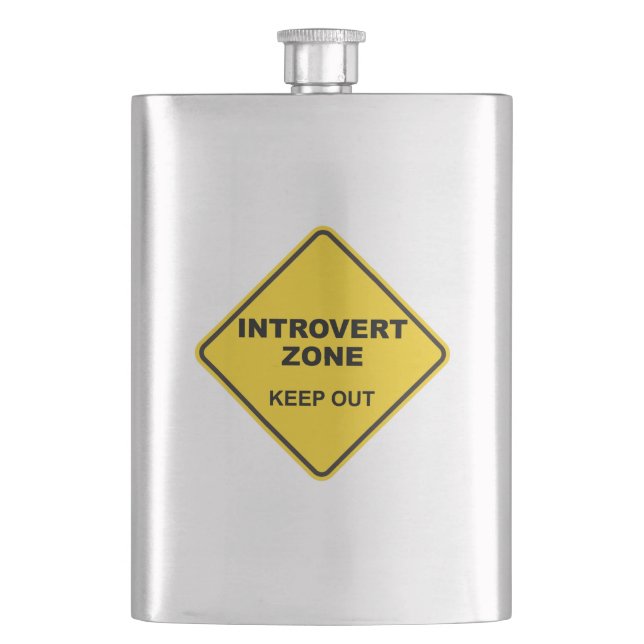 Introvert Zone Keep Out Hip Flask (Front)