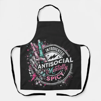 Introverted Antisocial Mentally Spicy Skeleton Apron