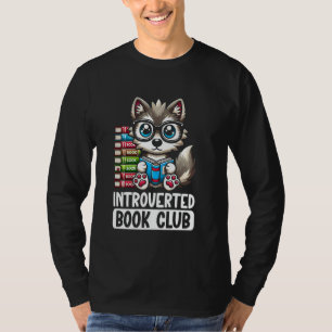 Introverted Book Club Reading Lover Wolf T-Shirt