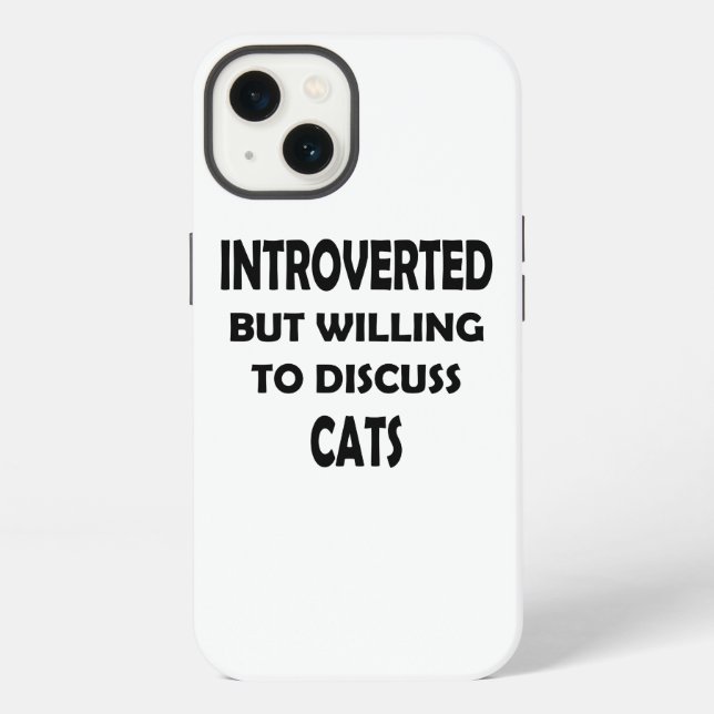 Introverted But Cats Are an Exception – Cat Design iPhone Case (Back)