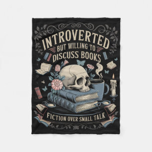 Introverted But Willing To Discuss Books Club Cosy Fleece Blanket