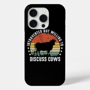 Introverted But Willing To Discuss Cows Funny Cow iPhone 15 Pro Case