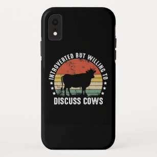 Introverted But Willing To Discuss Cows Funny Cow Case-Mate iPhone Case
