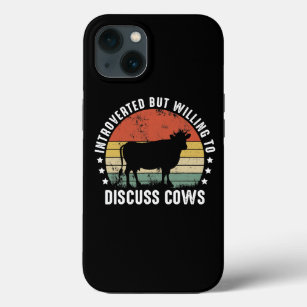 Introverted But Willing To Discuss Cows Funny Cow Case-Mate iPhone Case