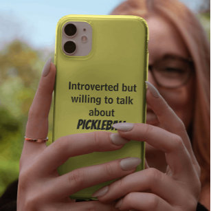 Introverted but willing to talk Pickleball Funny iPhone 15 Pro Case