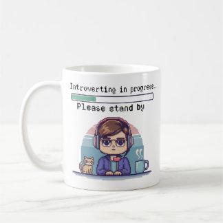 Introverting in Progress – Funny Retro Pixel Coffee Mug