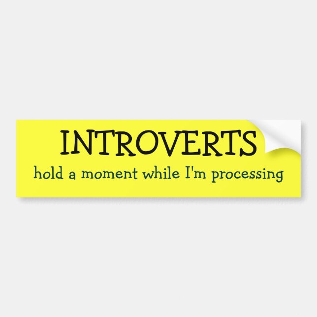INTROVERTS, hold a moment while I'm processing Bumper Sticker (Front)
