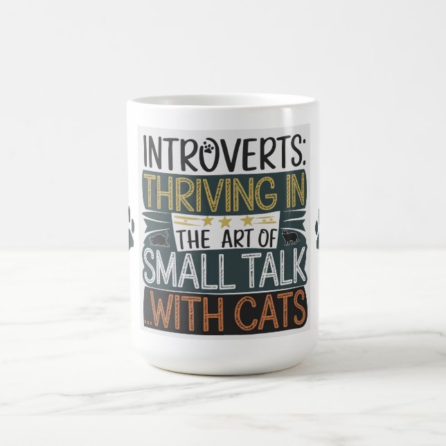 Introverts Thriving with Cats Coffee Mug (Center)